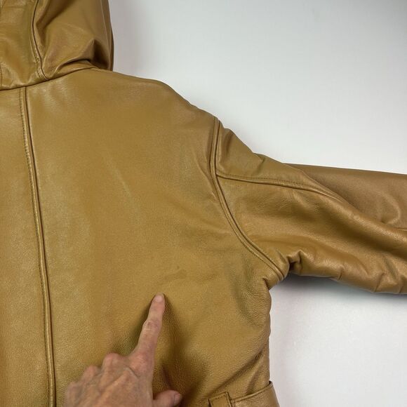 Wilsons Leather Penny Lane Belted Jacket S Y2K Coat Faux Fur Hood Cabincore Boho - Picture 5 of 16